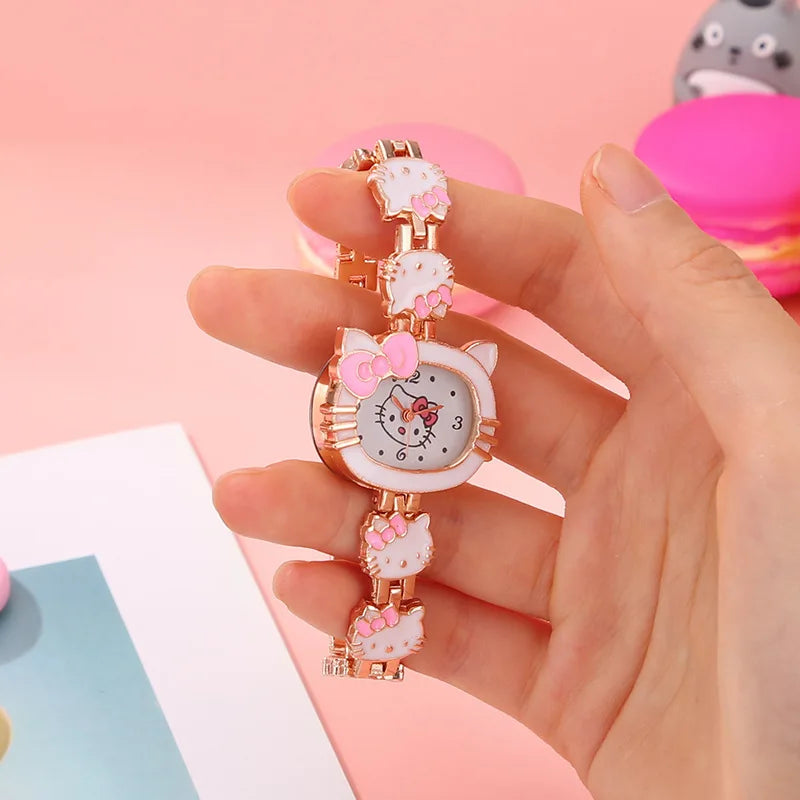 3pcs Sanrio Hello Kitty Themed Watches for&Collectors-Cute Anime Wristwatches with Quartz Movement Multicolor Suitable for